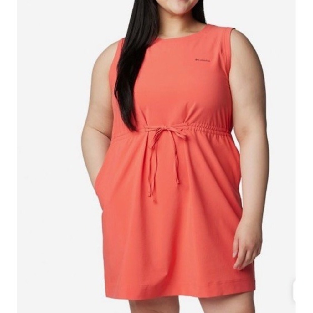 New Columbia Omni Shield Bogata Bay Sleeveless Athletic Dress Size XL Coral UPF